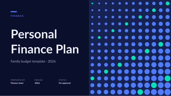 Personal Finance Plan (Ink Blue) — preview