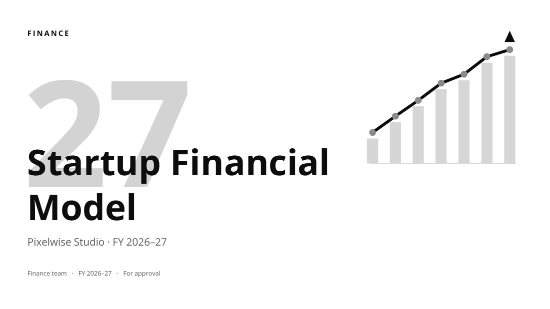 Startup Financial Model (Mono) — cover slide