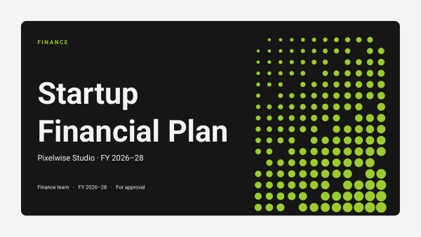Startup Financial Plan (Grey Lime) — preview