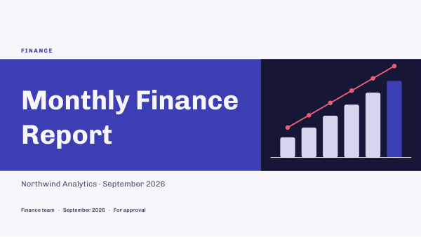 Monthly Finance Report (Indigo Light) — preview