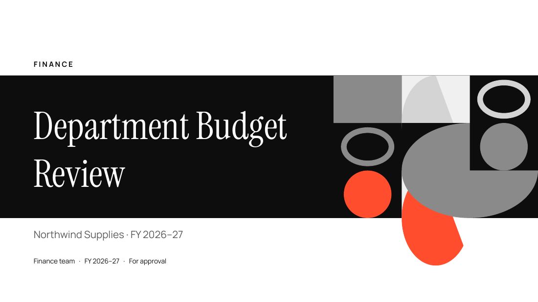 Department Budget Review (Mono) — cover slide