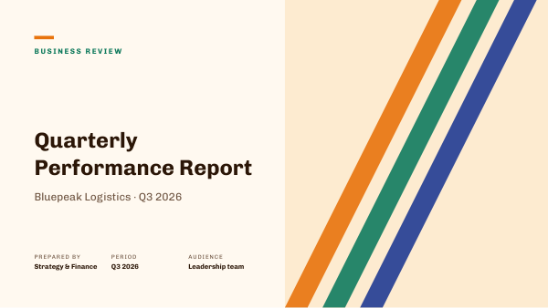 Quarterly Performance Report (Saffron) — preview