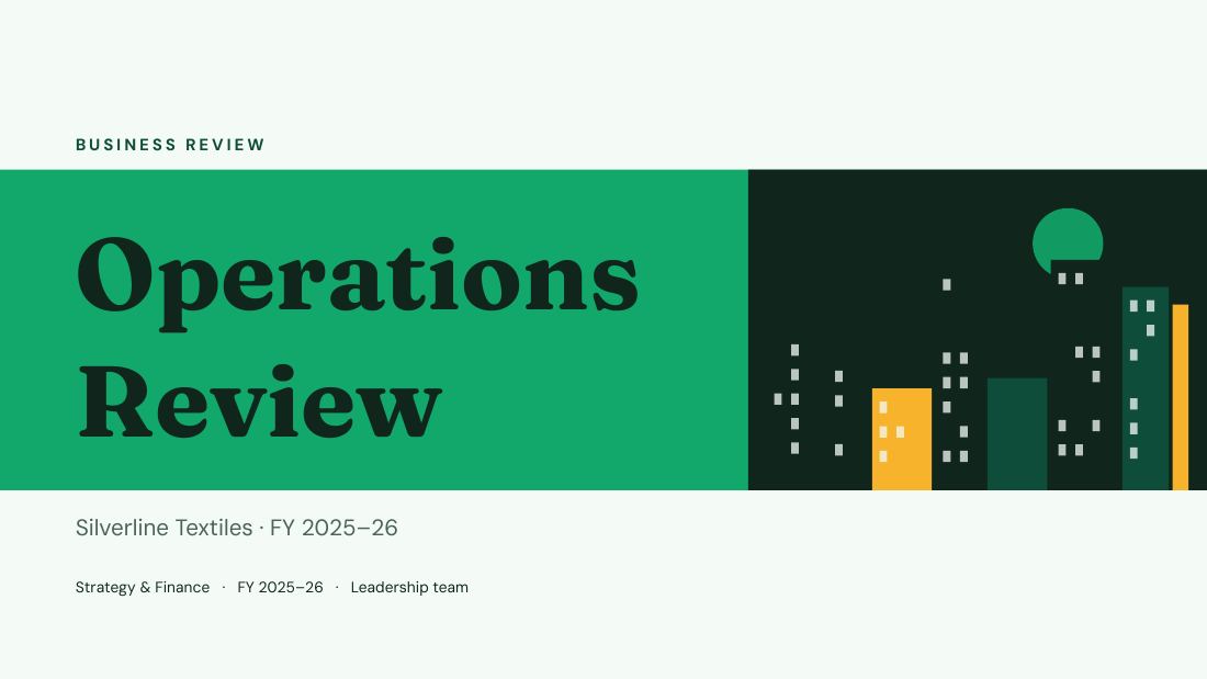 Operations Review (Fresh Mint) — cover slide