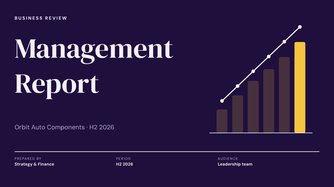Management Report (Royal Purple) — cover slide