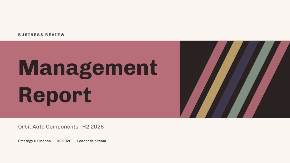 Management Report (Rose Gold) — cover slide