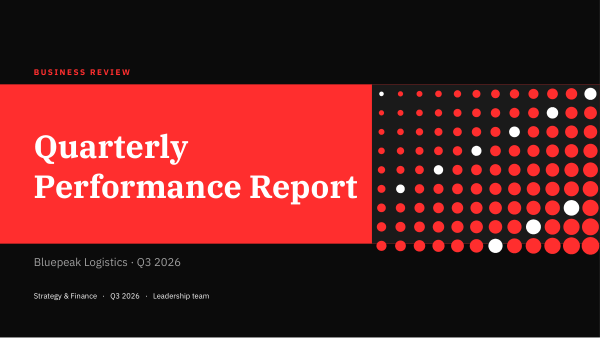 Quarterly Performance Report (Black & Red) — preview