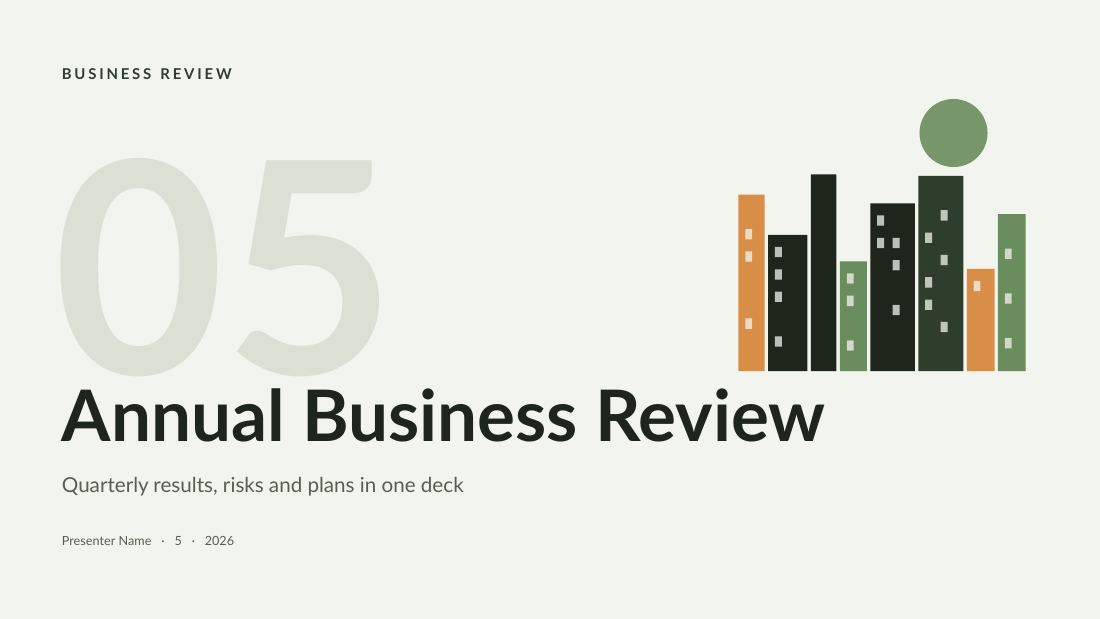 Annual Business Review — Business report (long) — cover slide