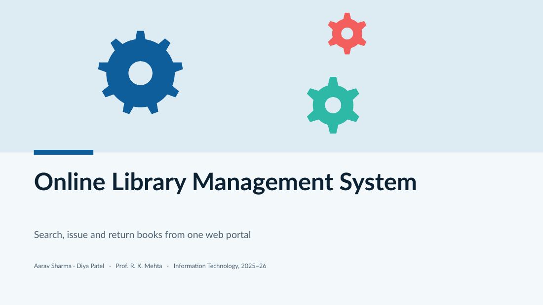 Online Library Management System (Ocean) — cover slide