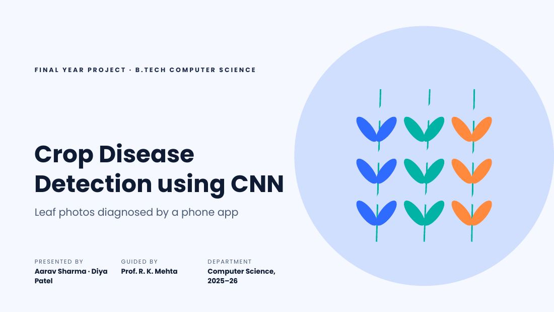 Crop Disease Detection using CNN (Sky) — cover slide