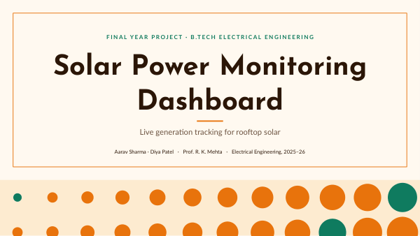 Solar Power Monitoring Dashboard (Saffron) — preview