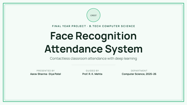 Face Recognition Attendance System (Fresh Mint) — preview