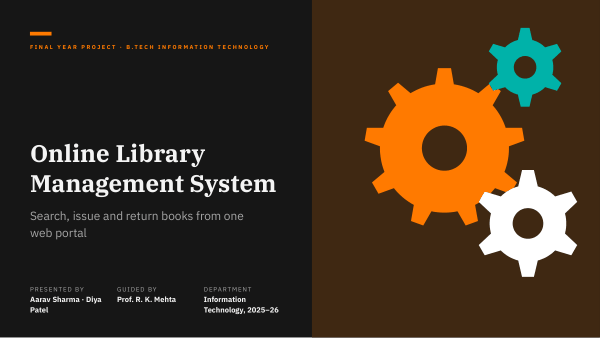 Online Library Management System (Charcoal Orange) — preview