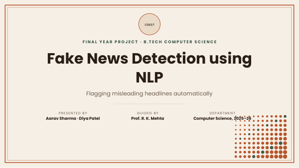 Fake News Detection using NLP — preview