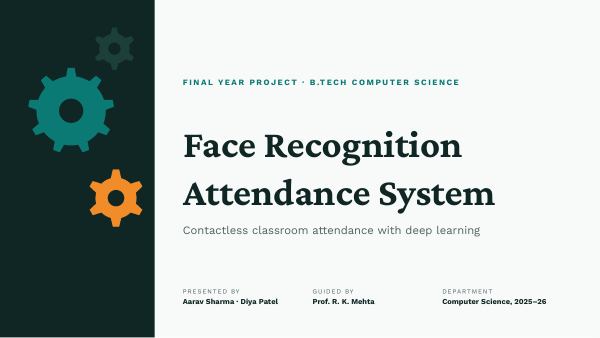 Face Recognition Attendance System (Teal Orange) — preview