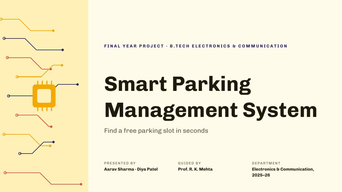 Smart Parking Management System (Butter) — cover slide