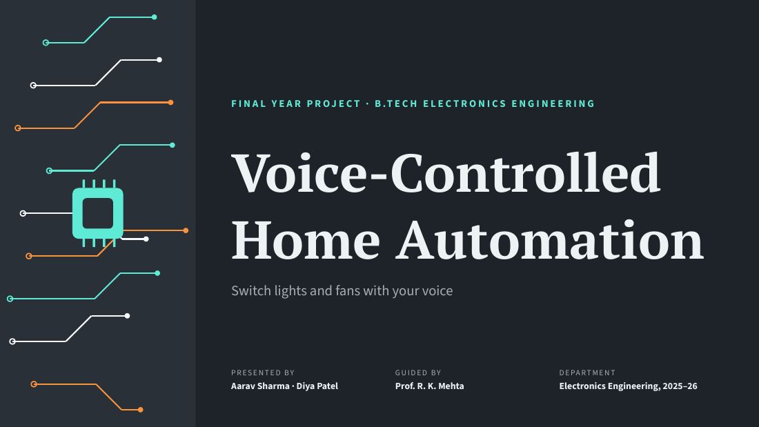 Voice-Controlled Home Automation (Slate Mint) — cover slide