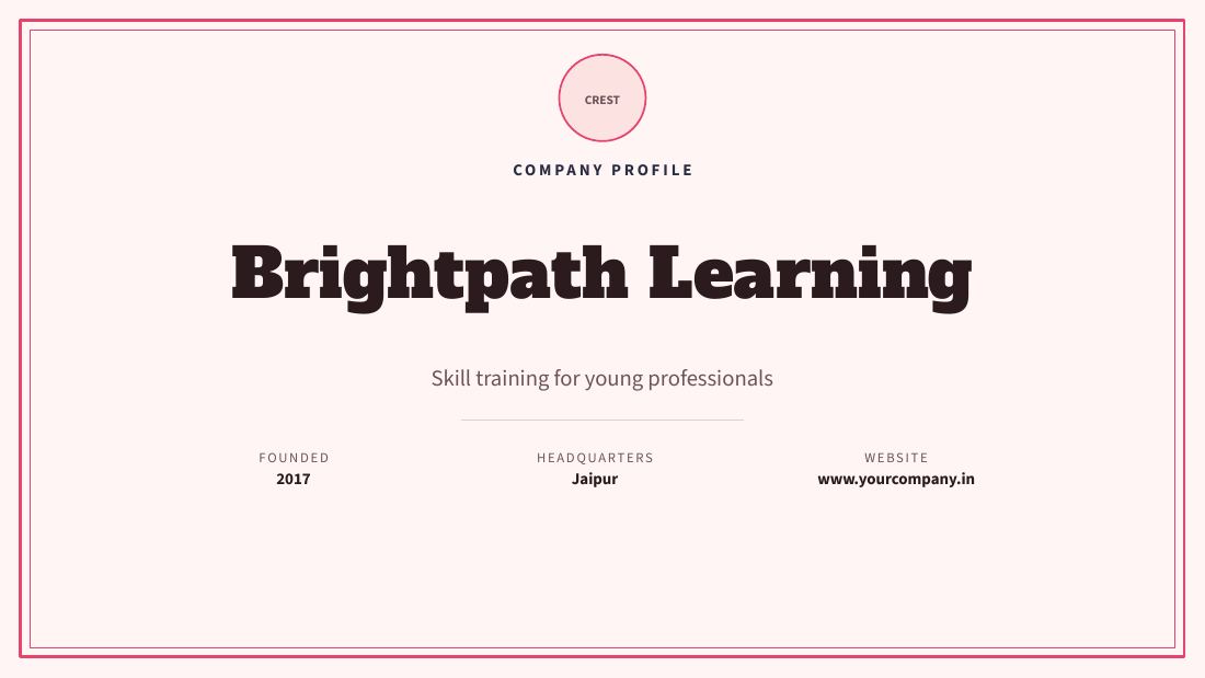 Brightpath Learning (Blush) — cover slide