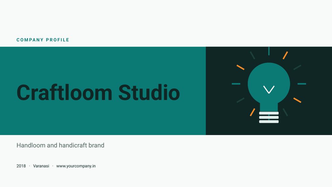 Craftloom Studio (Teal Orange) — cover slide