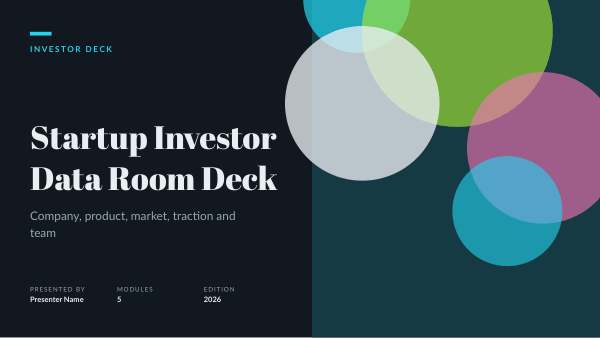 Startup Investor Data Room Deck — Startup / company profile (long) — preview