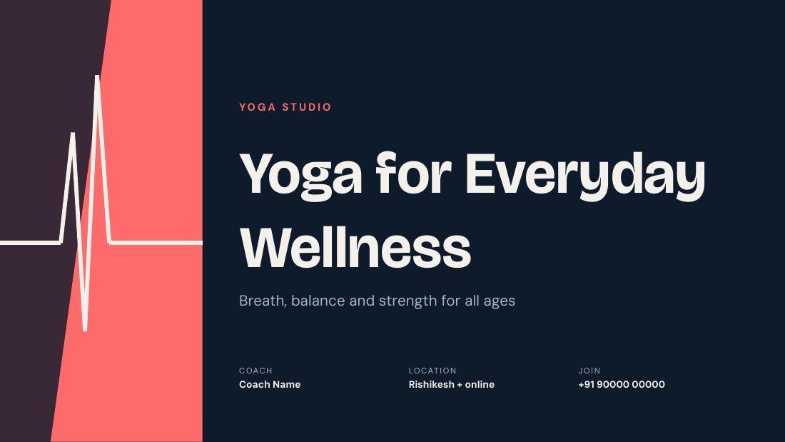 Yoga for Everyday Wellness (Navy Coral) — cover slide