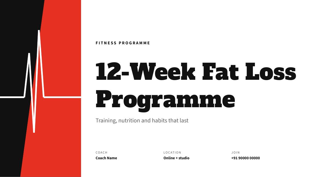 12-Week Fat Loss Programme (Swiss Red) — cover slide