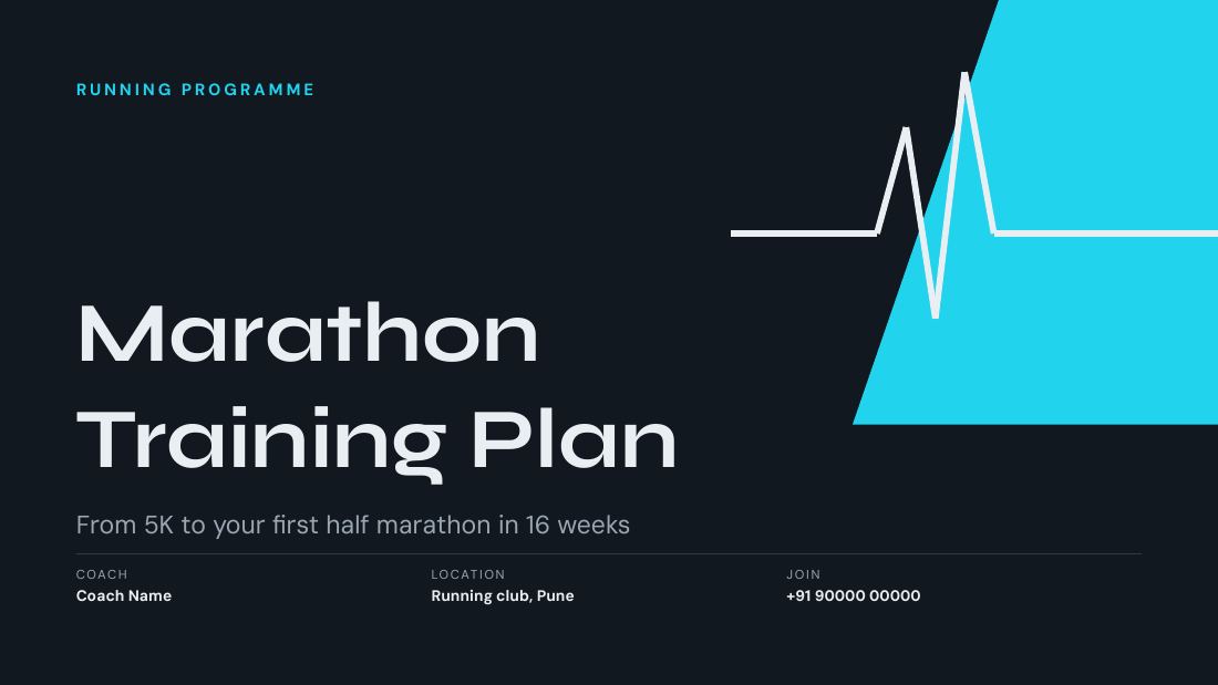 Marathon Training Plan (Gunmetal Cyan) — cover slide