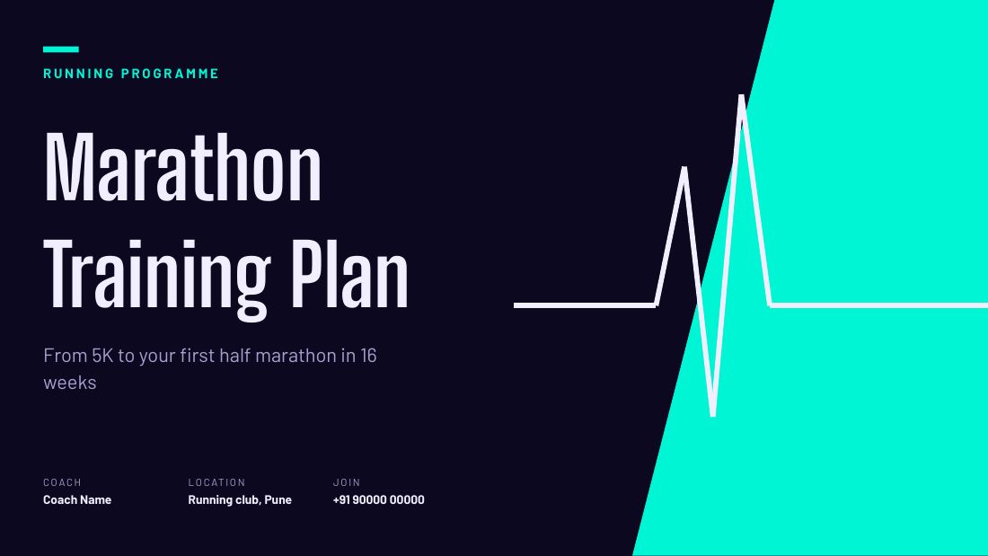 Marathon Training Plan (Neon Night) — cover slide