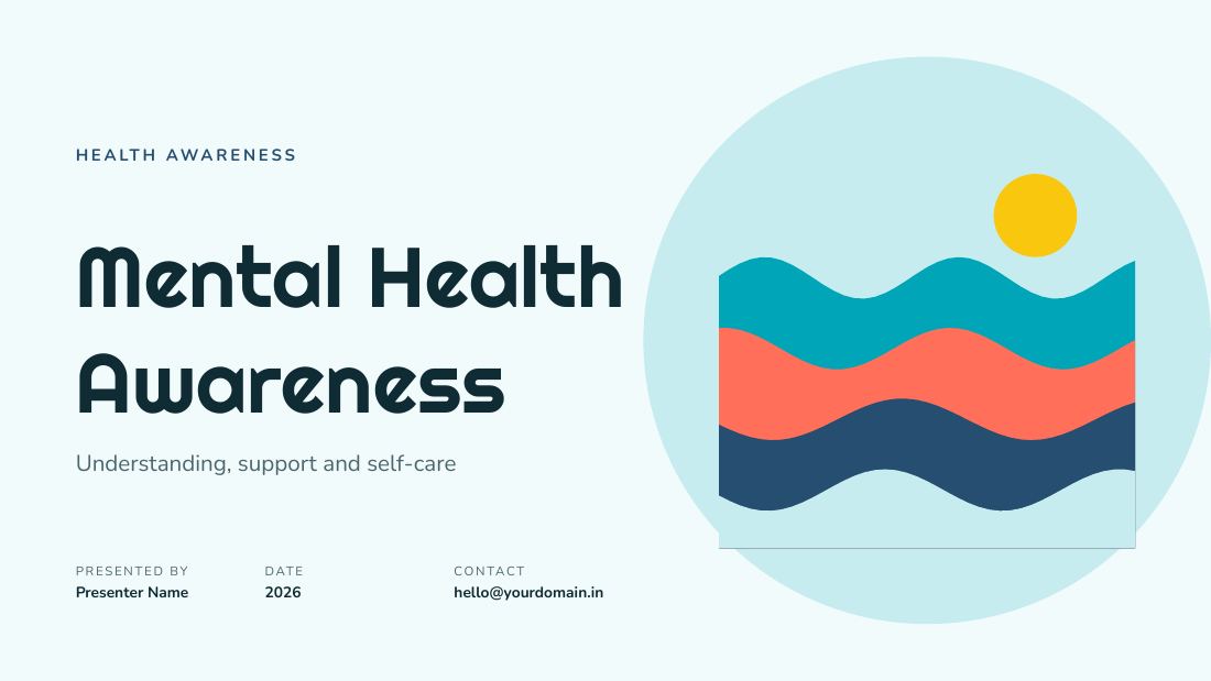 Mental Health Awareness (Aqua Coral) — cover slide
