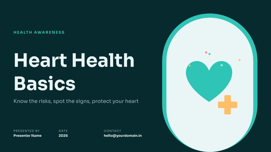 Heart Health Basics (Deep Teal) — cover slide
