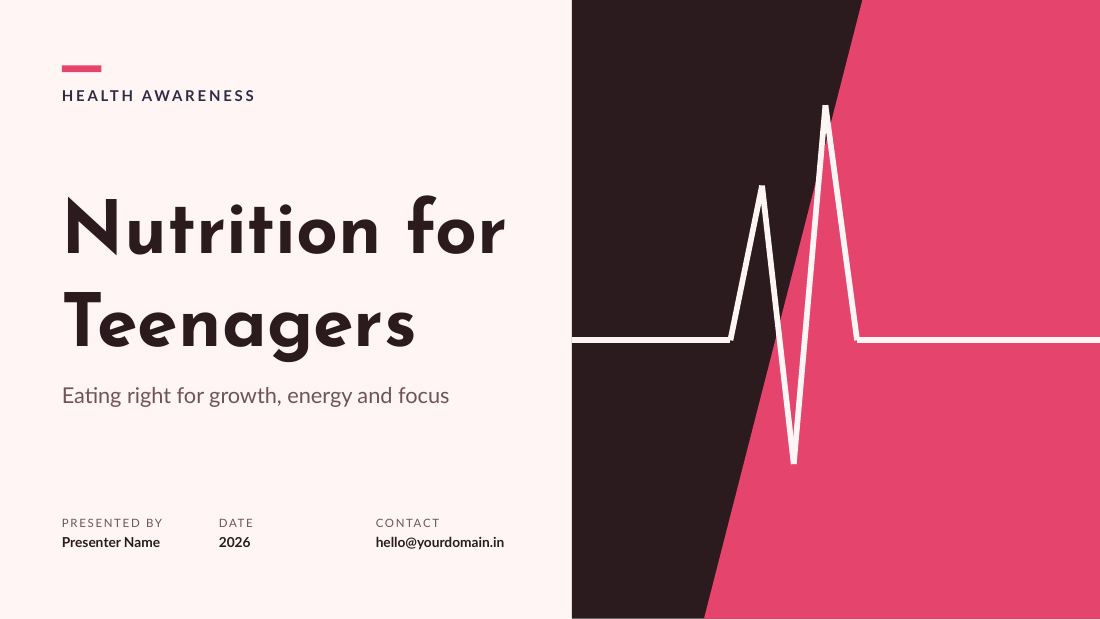 Nutrition for Teenagers (Blush) — cover slide