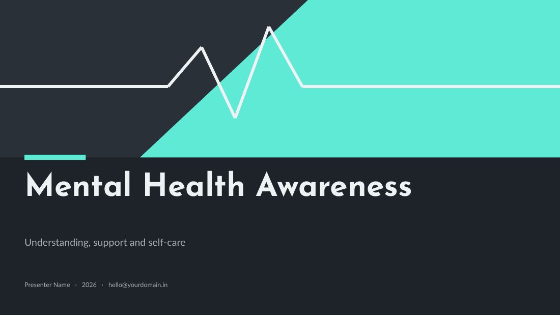 Mental Health Awareness (Slate Mint) — cover slide
