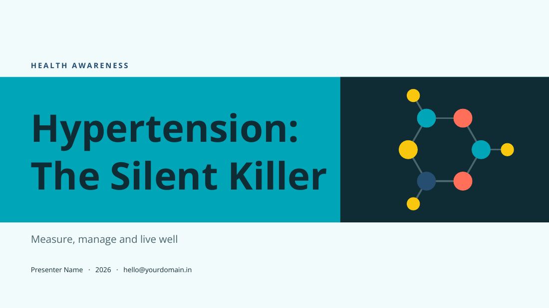Hypertension: The Silent Killer (Aqua Coral) — cover slide