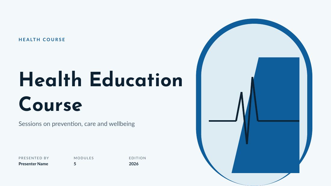 Health Education Course — Medical / health (long) — cover slide