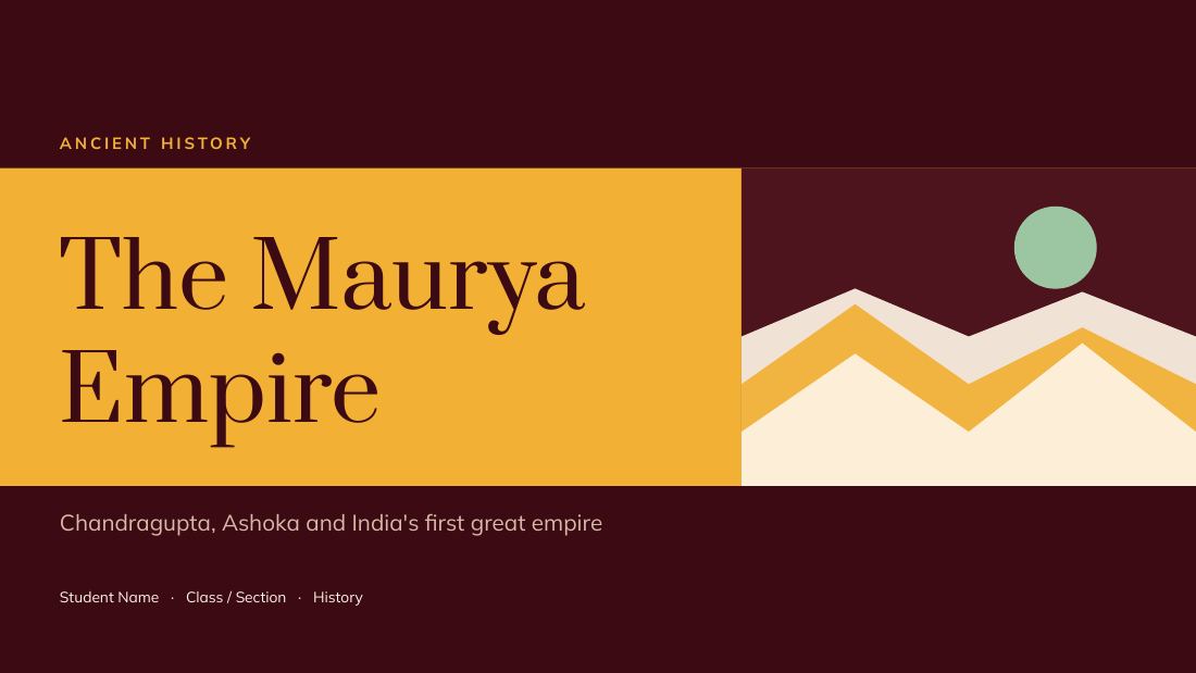 The Maurya Empire (Maroon Gold) — cover slide