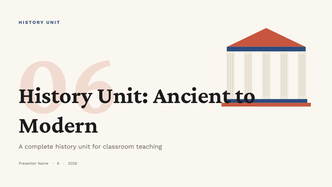 History Unit: Ancient to Modern — History (long) — cover slide