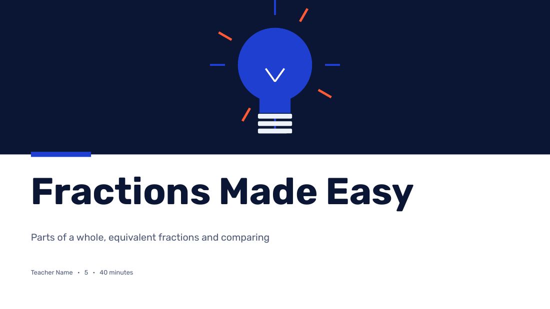 Fractions Made Easy (Cobalt) — cover slide