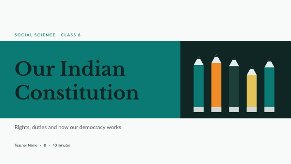 Our Indian Constitution (Teal Orange) — preview