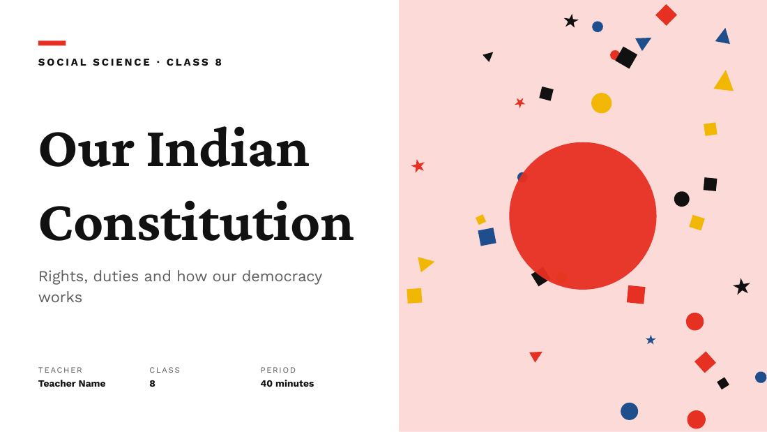 Our Indian Constitution (Swiss Red) — cover slide