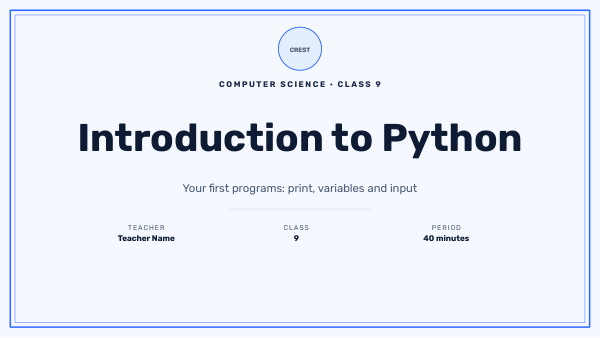 Introduction to Python (Sky) — preview