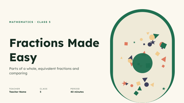Fractions Made Easy (Cream Green) — preview