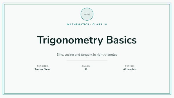 Trigonometry Basics (Teal Orange) — preview