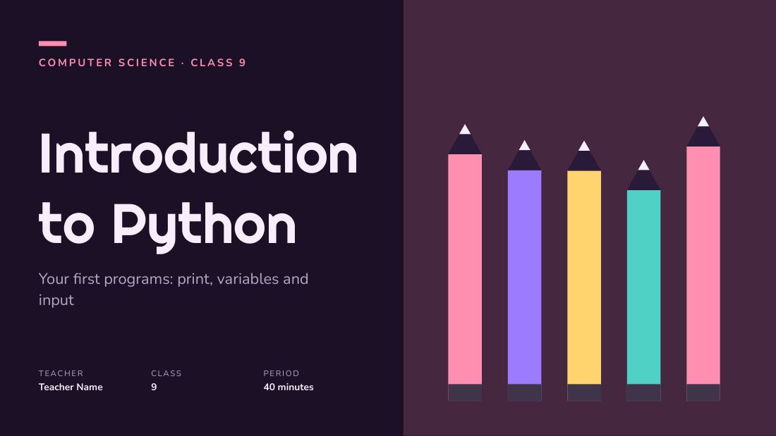Introduction to Python (Dark Plum) — cover slide