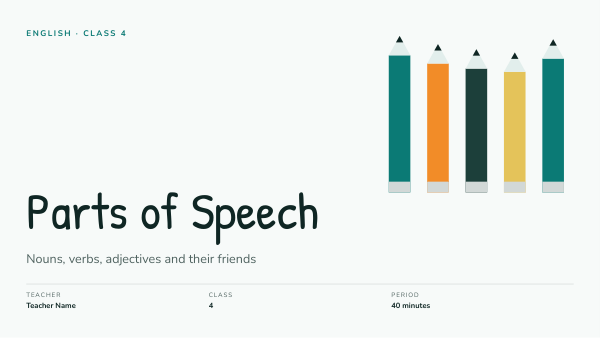 Parts of Speech (Teal Orange) — preview