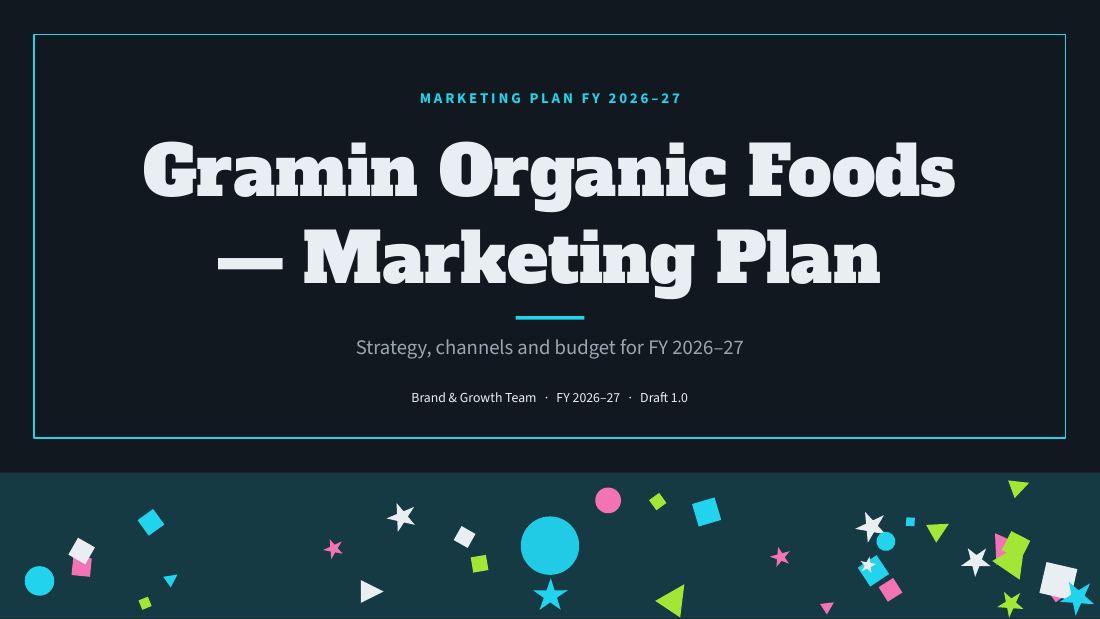 Gramin Organic Foods (Gunmetal Cyan) — cover slide