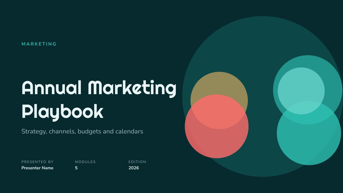 Annual Marketing Playbook — Marketing plan (long) — cover slide