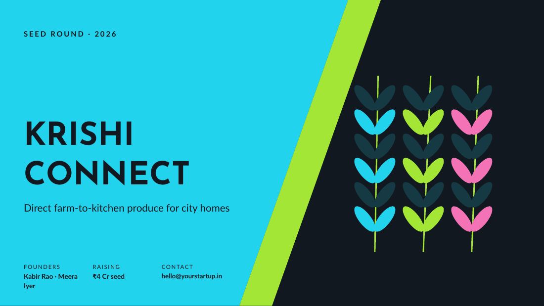 Krishi Connect (Gunmetal Cyan) — cover slide