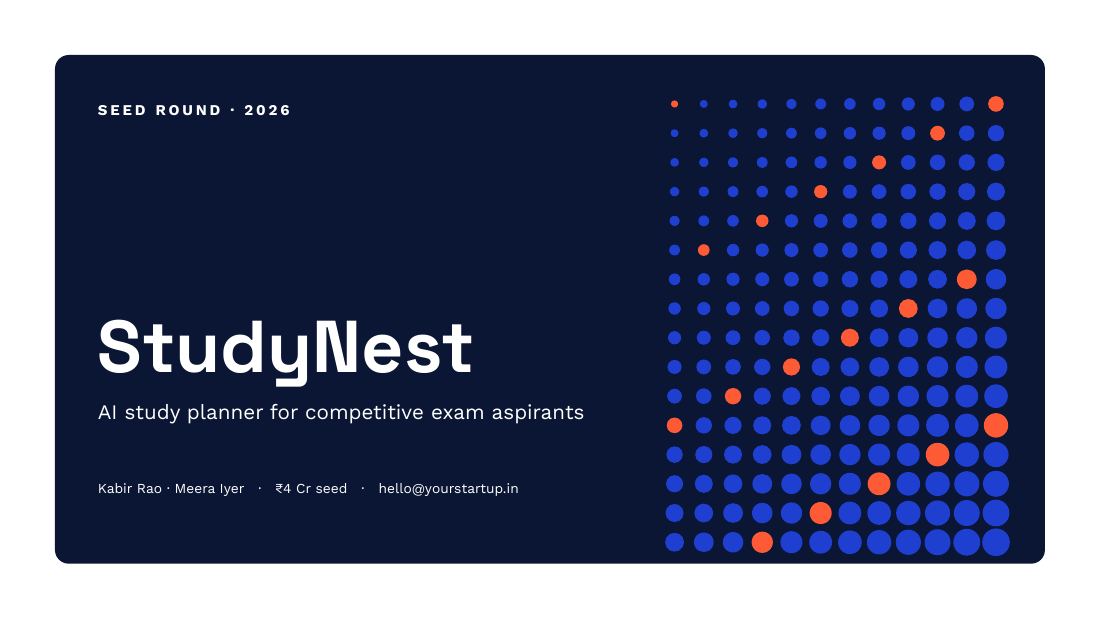 StudyNest (Cobalt) — cover slide