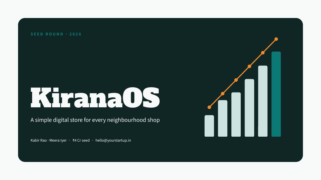 KiranaOS (Teal Orange) — cover slide