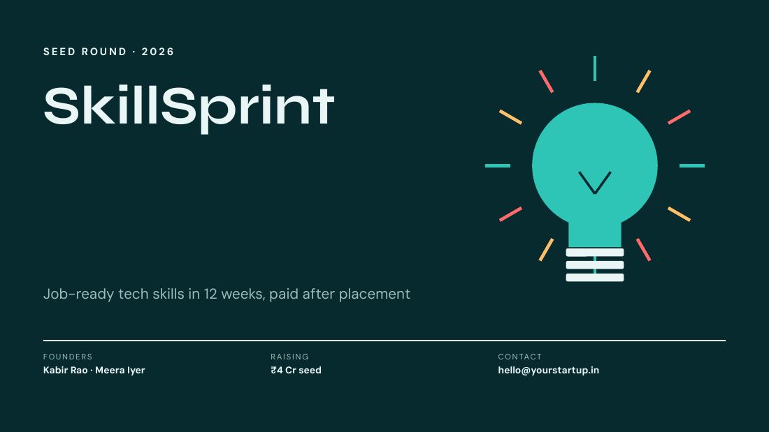 SkillSprint (Deep Teal) — cover slide