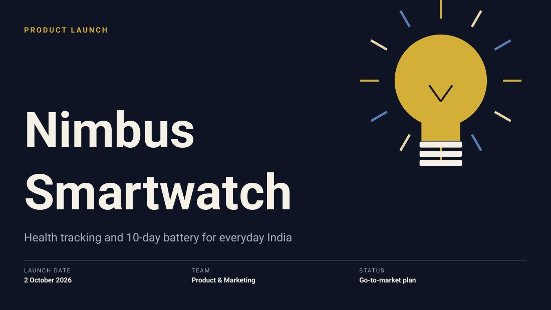 Nimbus Smartwatch (Midnight Gold) — cover slide